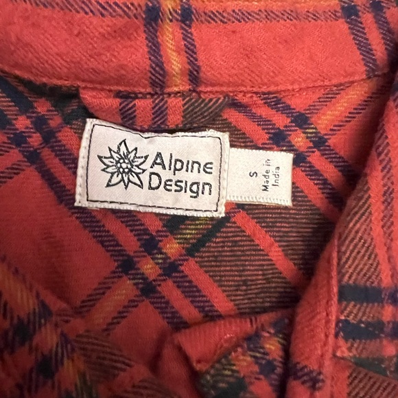 Alpine Design Midweight Flannel W AD Hike - Red Fiery Skipper Plaid Size Small - Picture 3 of 13